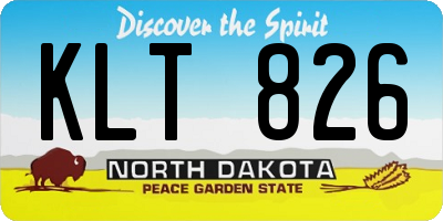 ND license plate KLT826