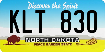 ND license plate KLT830