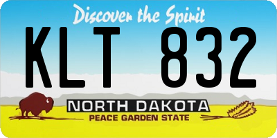 ND license plate KLT832