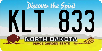 ND license plate KLT833