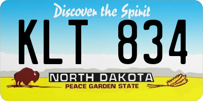 ND license plate KLT834