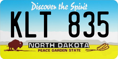 ND license plate KLT835
