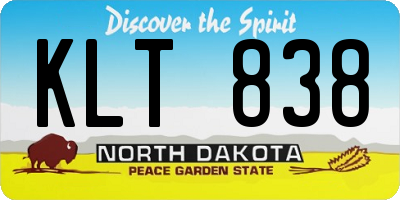 ND license plate KLT838