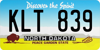 ND license plate KLT839