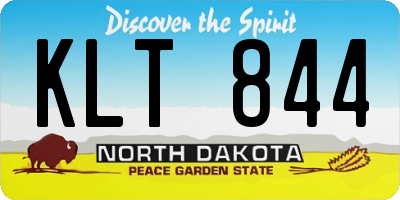 ND license plate KLT844