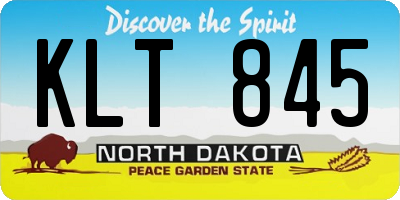 ND license plate KLT845
