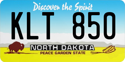 ND license plate KLT850
