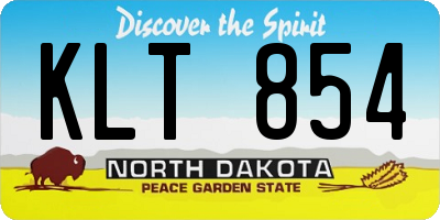ND license plate KLT854
