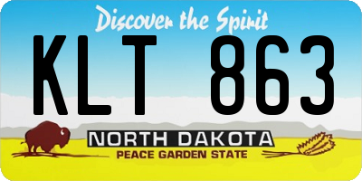 ND license plate KLT863