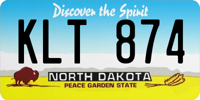 ND license plate KLT874