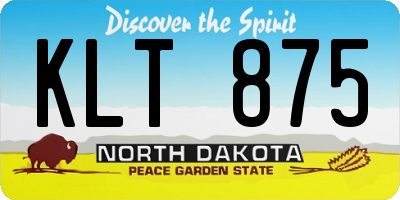ND license plate KLT875