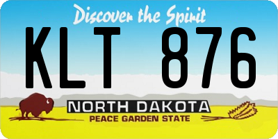 ND license plate KLT876