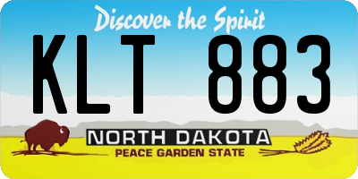 ND license plate KLT883