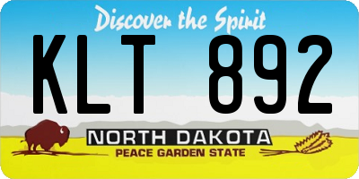 ND license plate KLT892