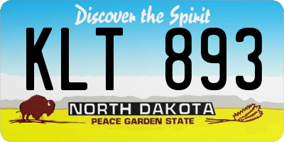 ND license plate KLT893