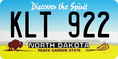 ND license plate KLT922