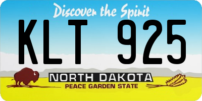 ND license plate KLT925