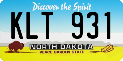 ND license plate KLT931