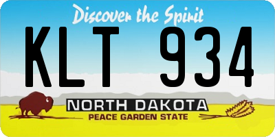 ND license plate KLT934