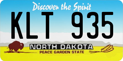 ND license plate KLT935