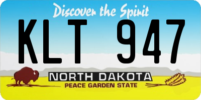 ND license plate KLT947