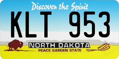 ND license plate KLT953
