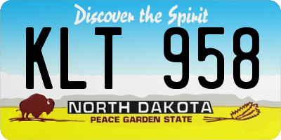 ND license plate KLT958