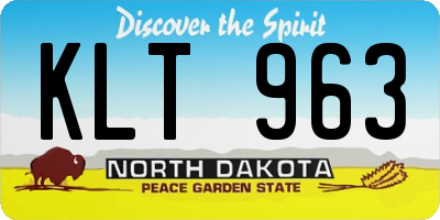 ND license plate KLT963