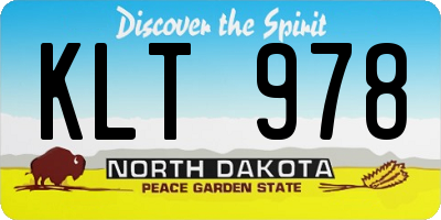 ND license plate KLT978