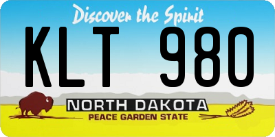 ND license plate KLT980