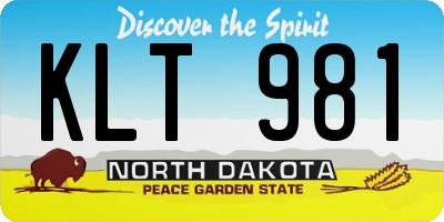 ND license plate KLT981