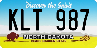 ND license plate KLT987