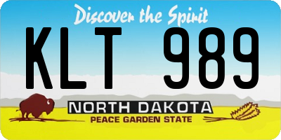 ND license plate KLT989