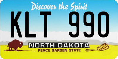ND license plate KLT990