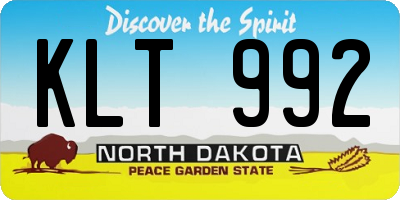ND license plate KLT992