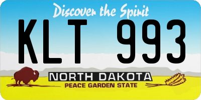 ND license plate KLT993