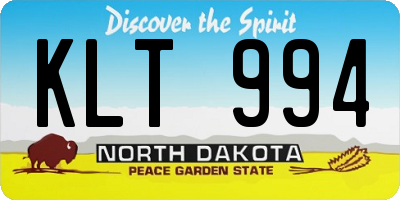 ND license plate KLT994