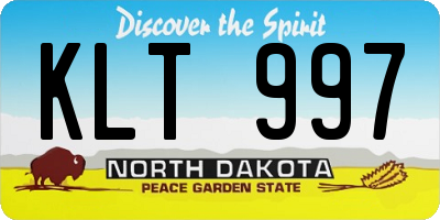 ND license plate KLT997