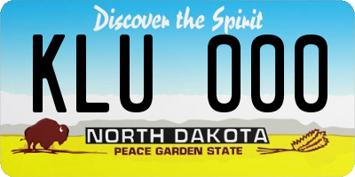 ND license plate KLU000