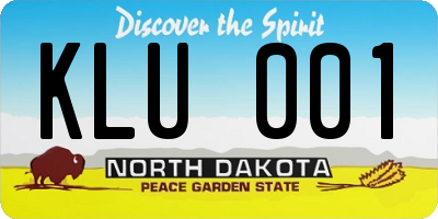 ND license plate KLU001
