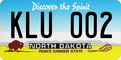 ND license plate KLU002