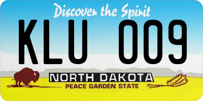 ND license plate KLU009