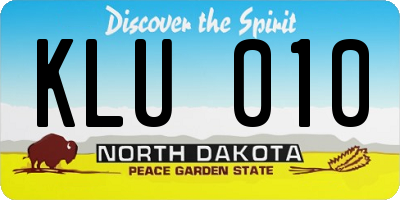 ND license plate KLU010