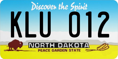 ND license plate KLU012