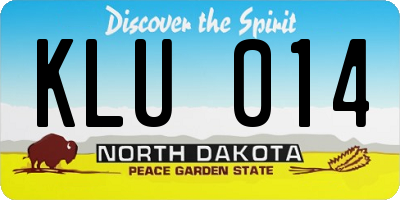 ND license plate KLU014