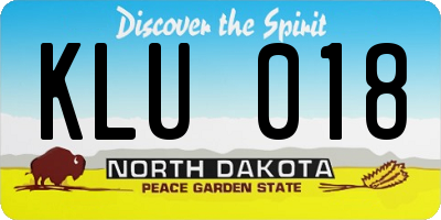 ND license plate KLU018