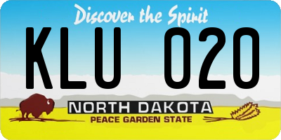 ND license plate KLU020
