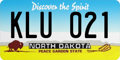 ND license plate KLU021