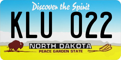 ND license plate KLU022