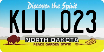 ND license plate KLU023